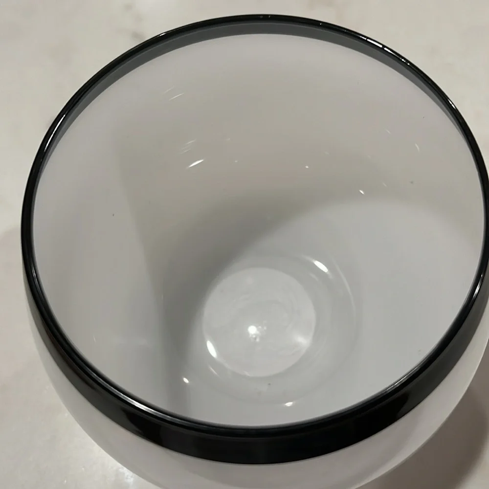 Individual Roly Poly Glasses - White with Thick Black Rim / NWT